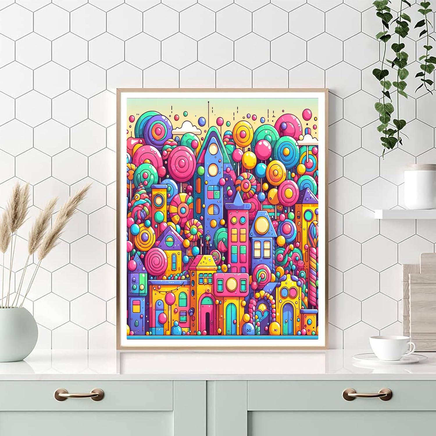 Bubblegum City Dreams Paint By Numbers Art