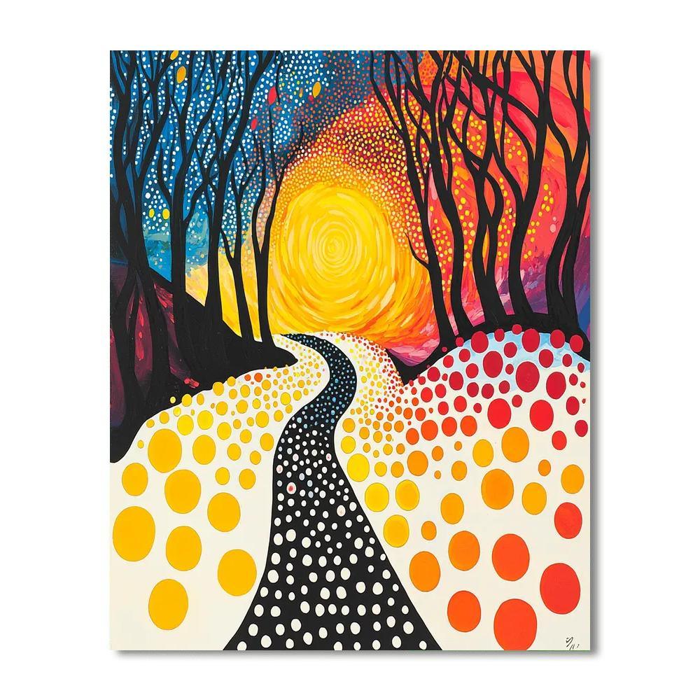 Yayoi Kusama Inspired Polka Dot Dreamscape  Paint By Number