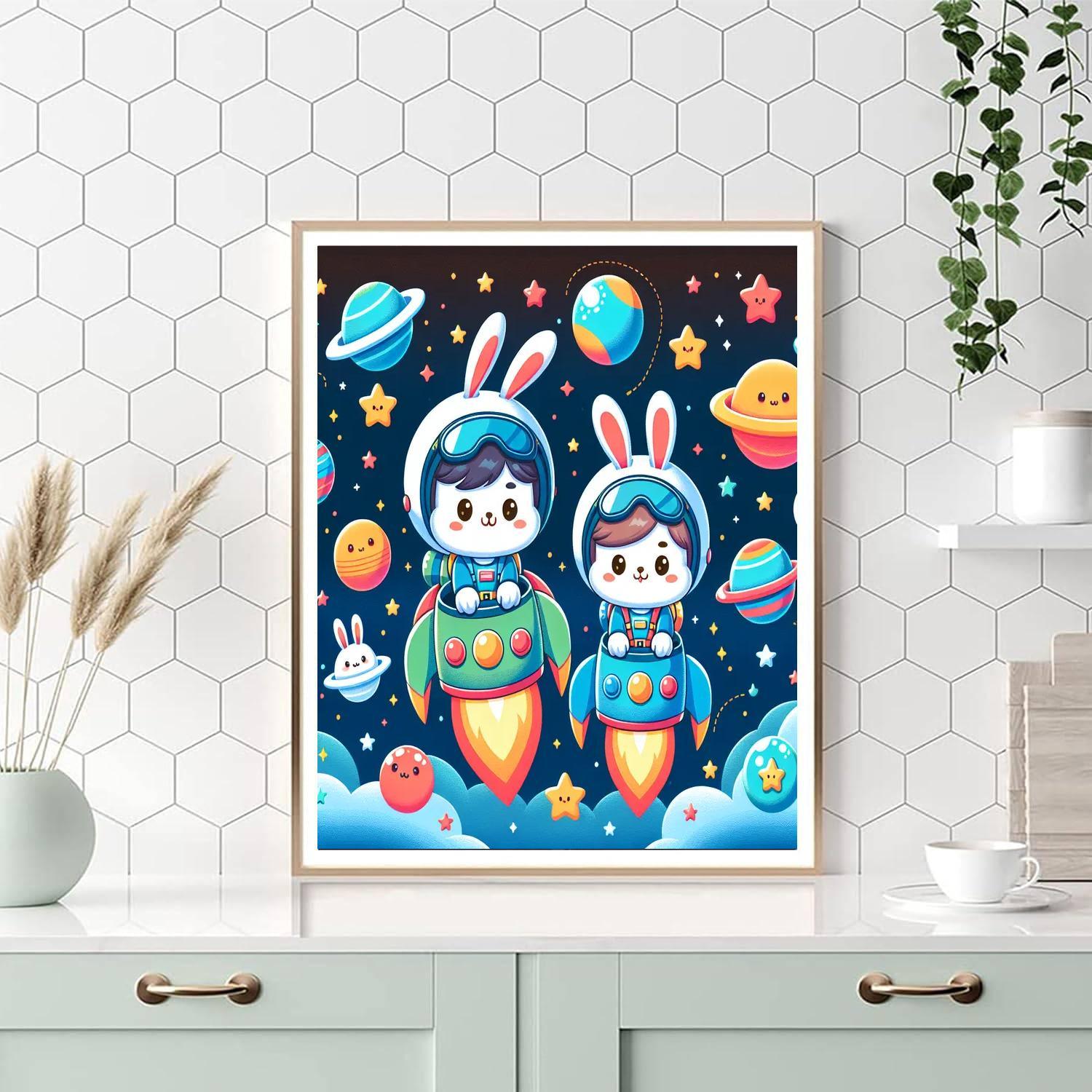 Rocketing Rabbits Numbered Painting Kits