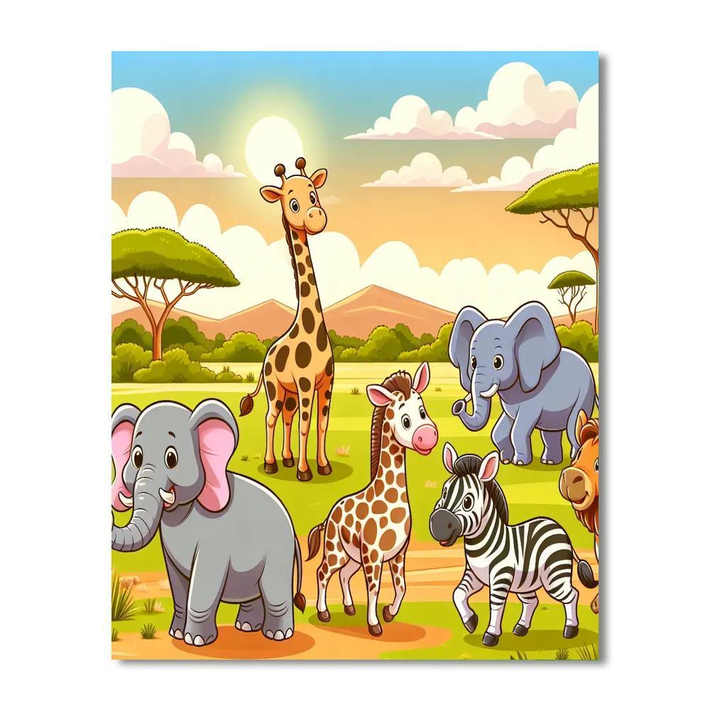 Sunlit Savannah Stroll Painting Number Kit