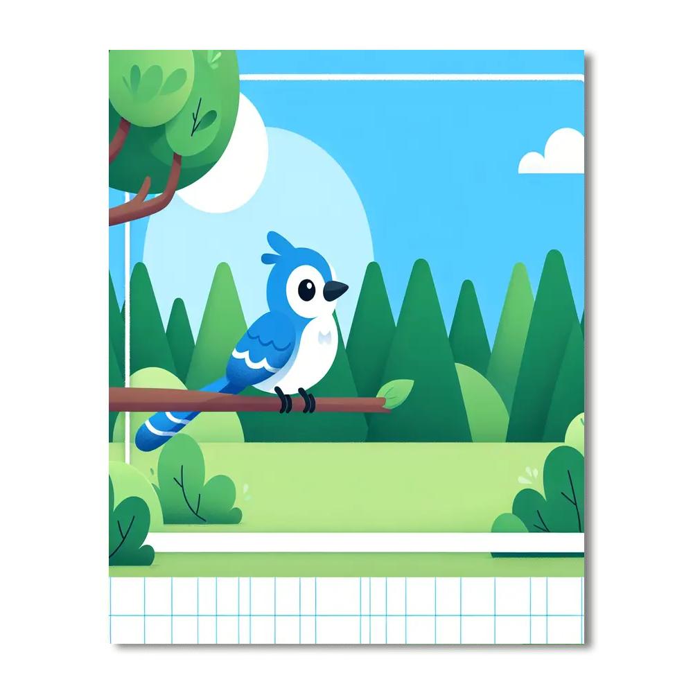 Blithesome Blue Jay Paint By Numbers Art