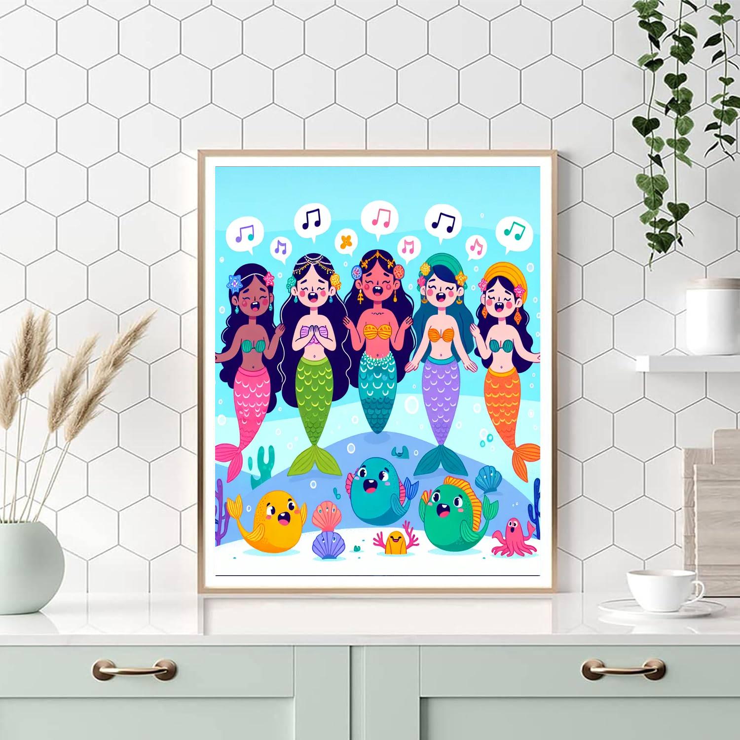 Mermaid Melody Number Painting