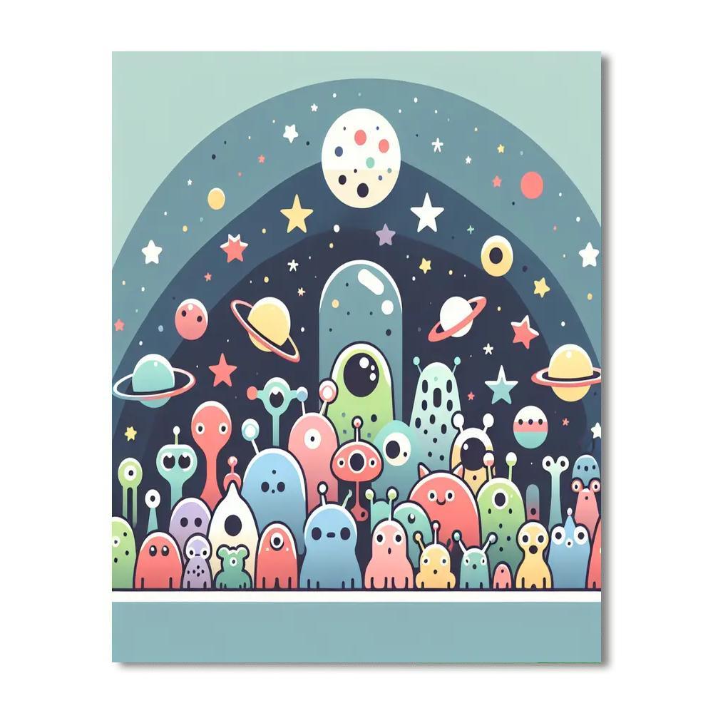 Cosmic Creature Carnival Number Painting