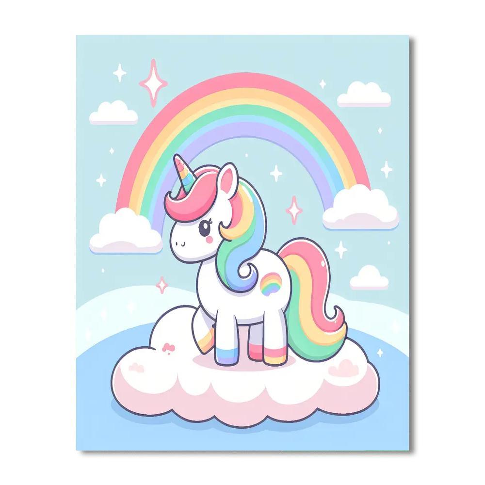 Bright Rainbow Unicorn DIY Paint By Numbers