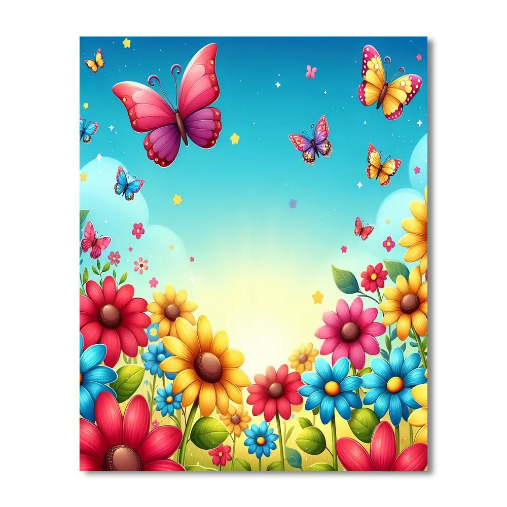 Joyful Butterfly Parade DIY Paint By Numbers