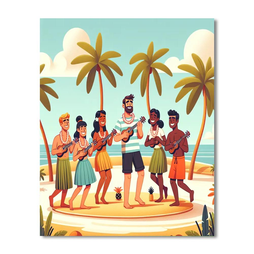 Cheerful Island Fiesta Number Painting