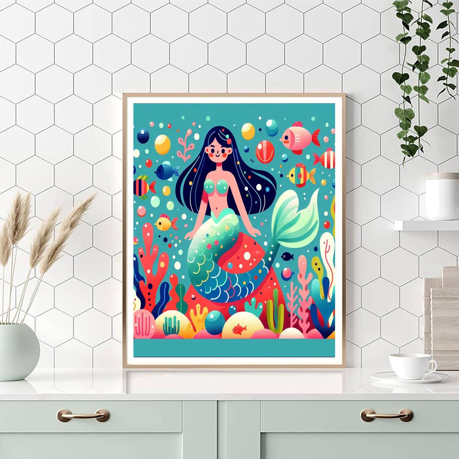 Whimsical Mermaid Paint By Numbers Art