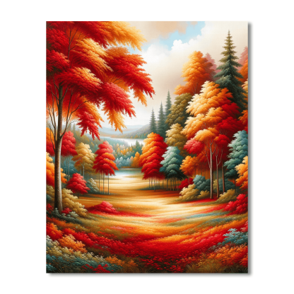Charming Autumn Forest Paint By Numbers