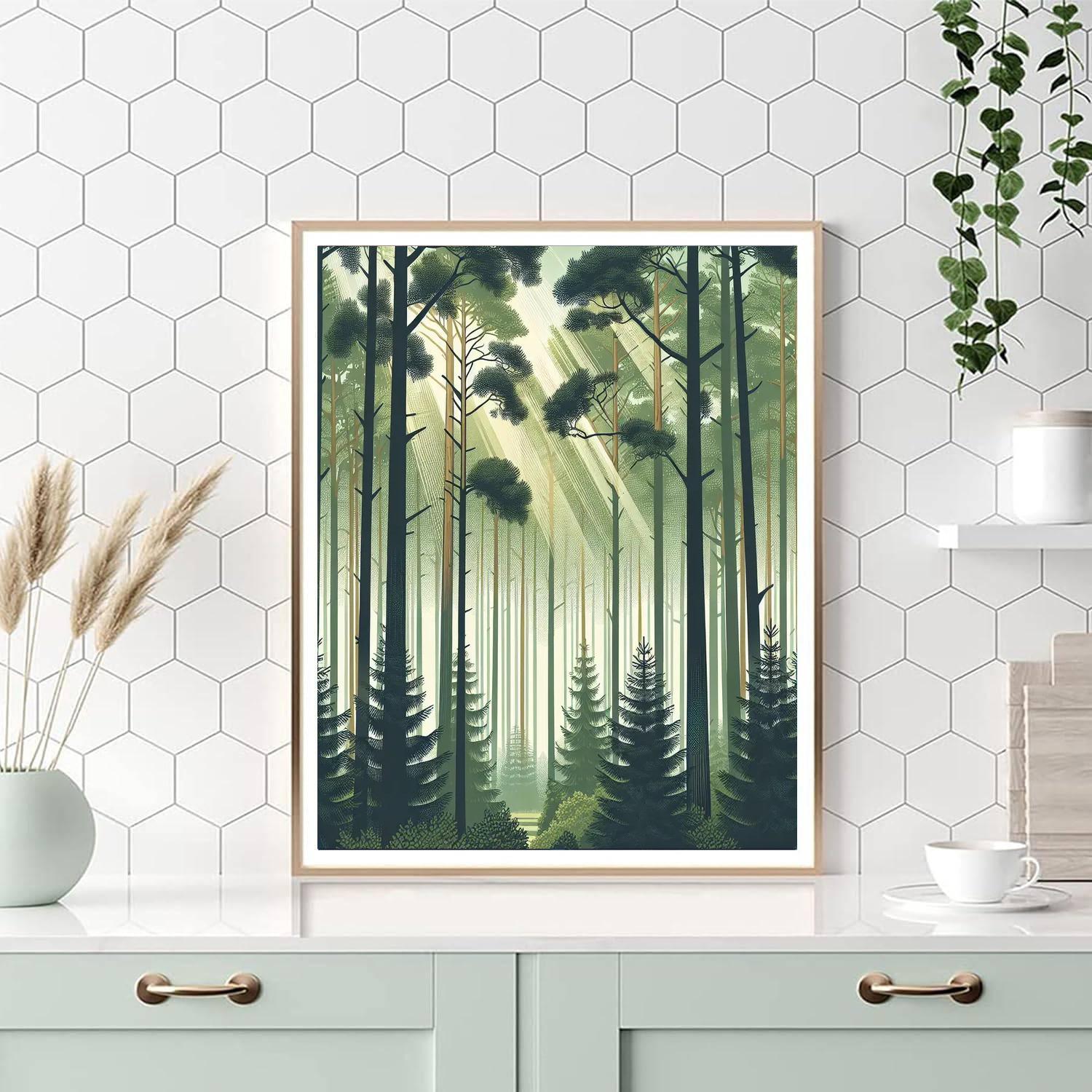 Whispering Pine Forest Numbered Painting Kits