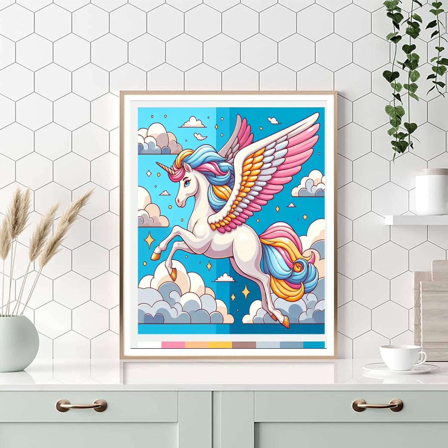 Magical Pegasus Skies Paint By Color