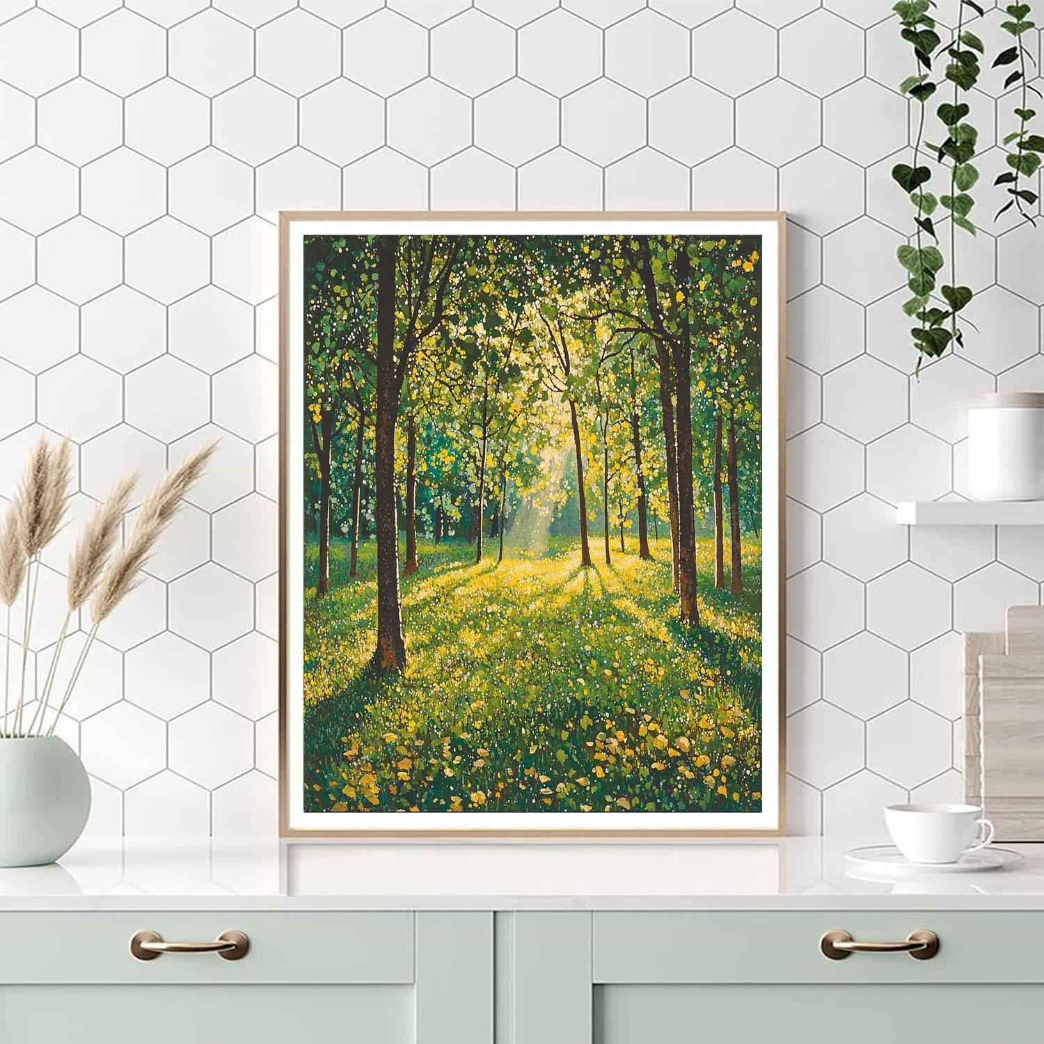 Georges Seurat Inspired Lush Forest In Pointillism  DIY Paint By Numbers