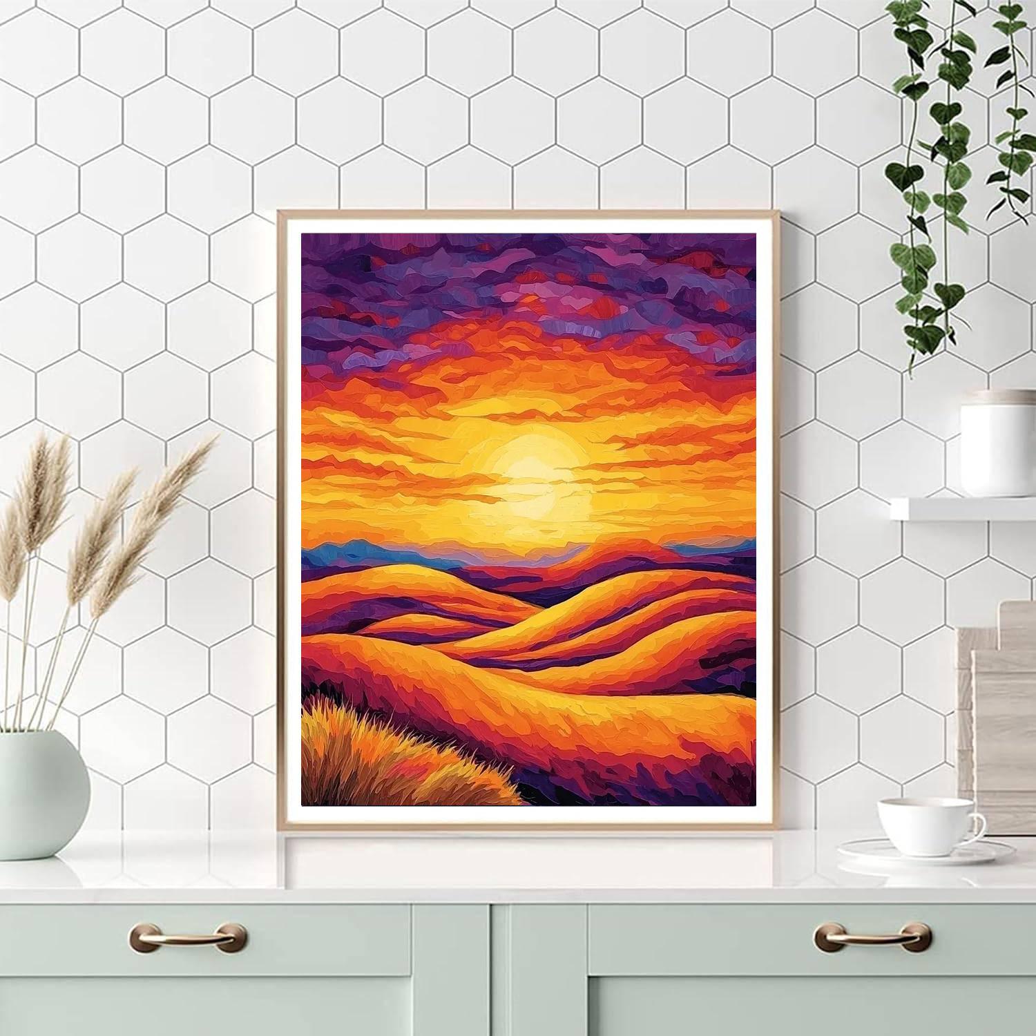 O'Keeffe Inspired Dramatic Desert Sunset  Paint By Numbers