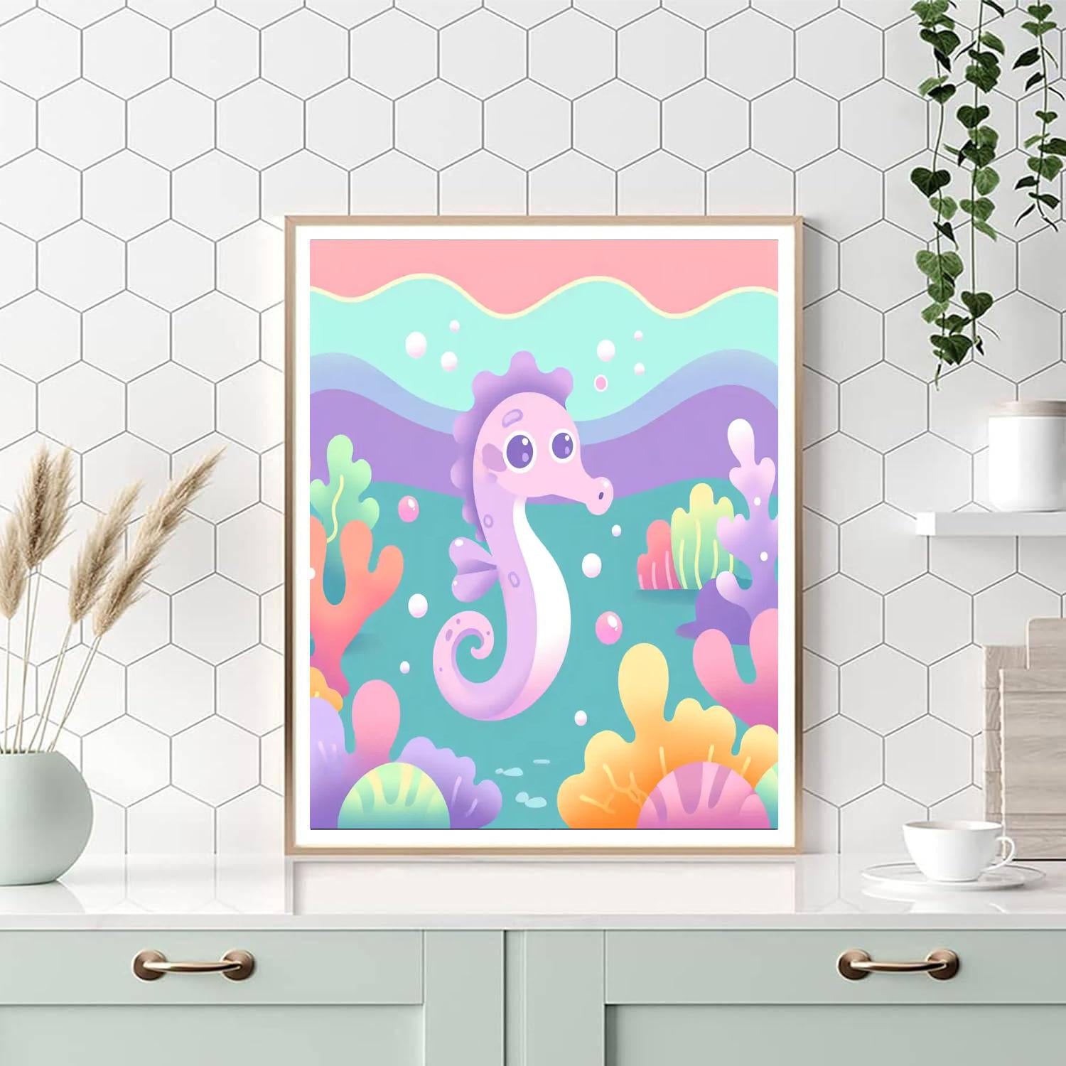 Gentle Seahorse Number Painting