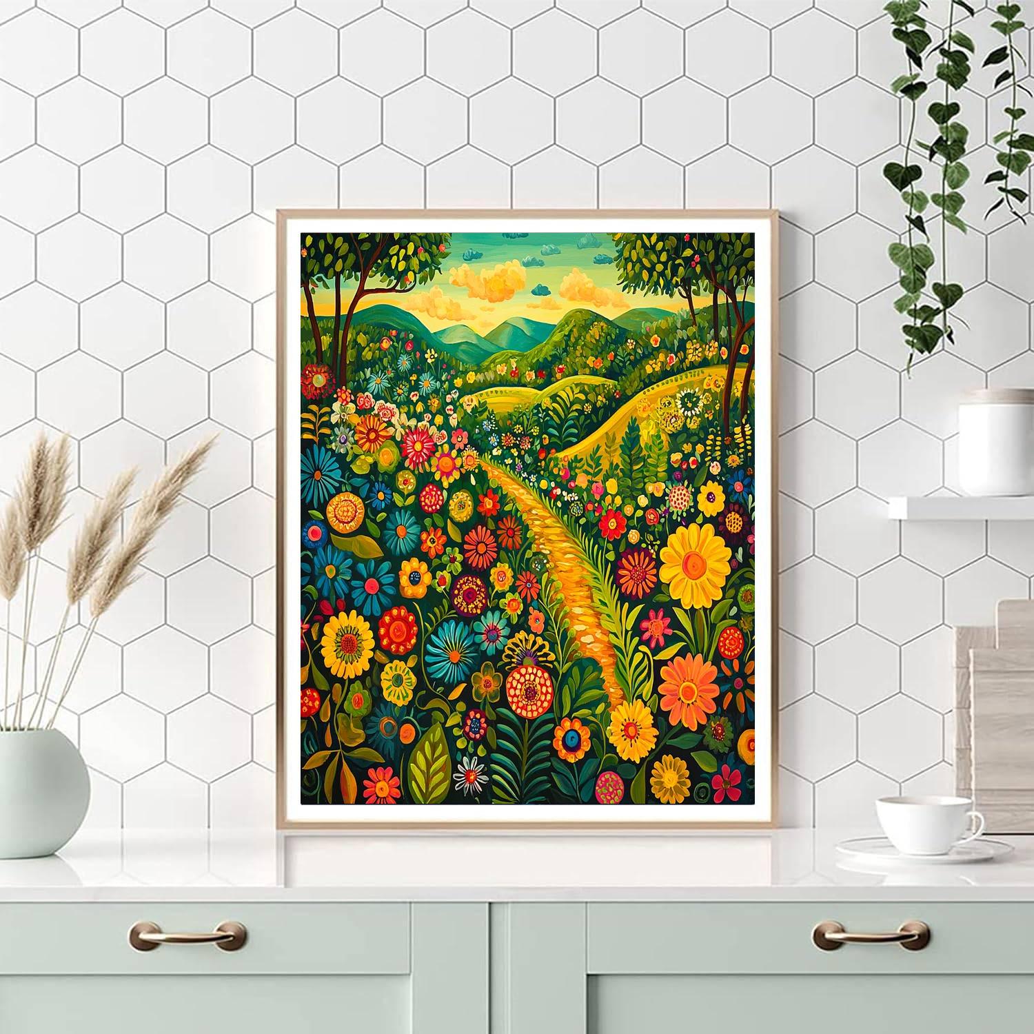 Frida Kahlo Inspired Dreaming In Bloom  Numbered Painting Kits