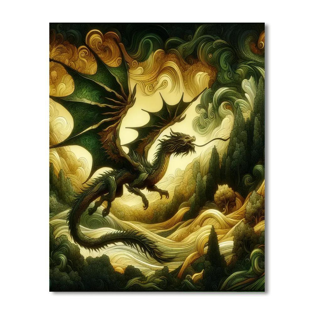 Mystical Dragon Kingdom Paint By Numbers Art