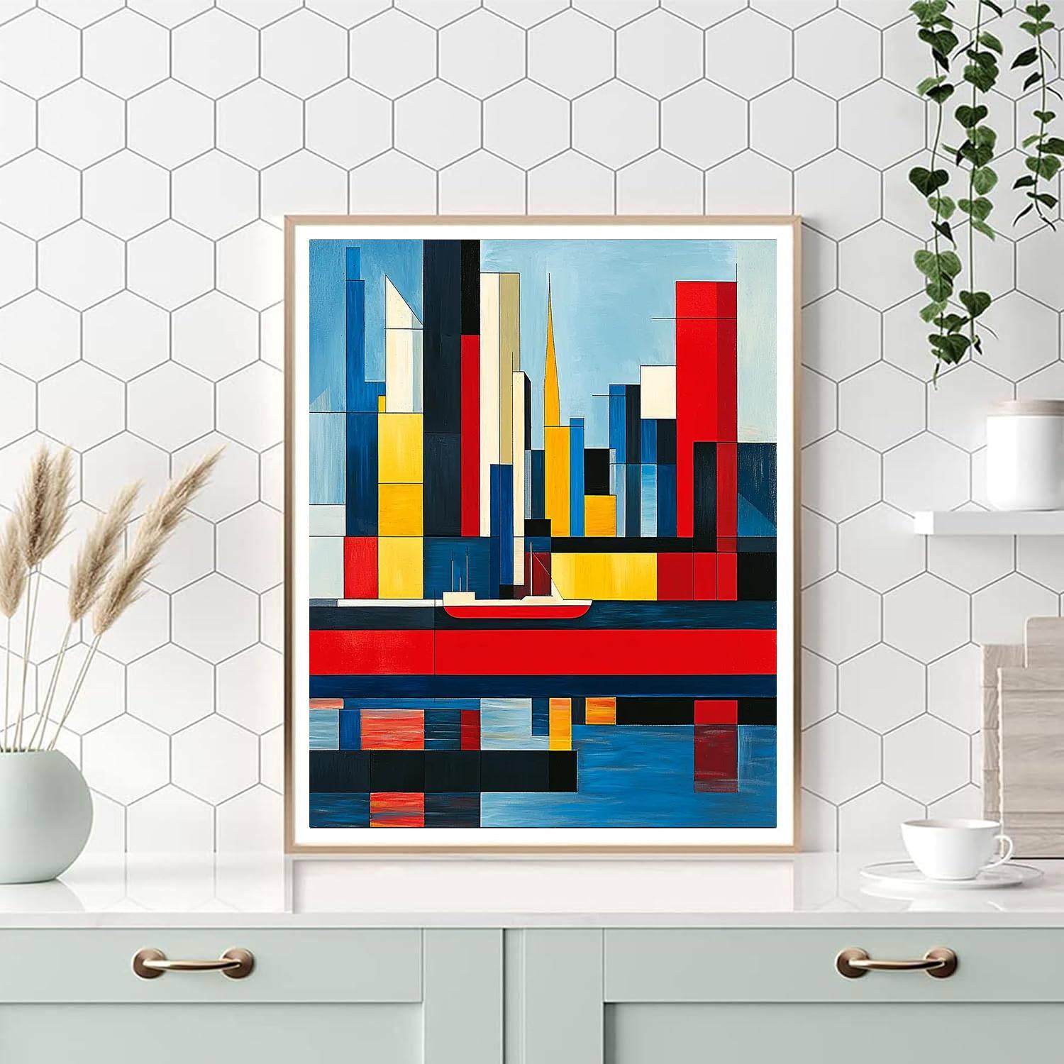 Piet Mondrian Inspired Modern Cityscapes In Mondrian  DIY Paint By Numbers