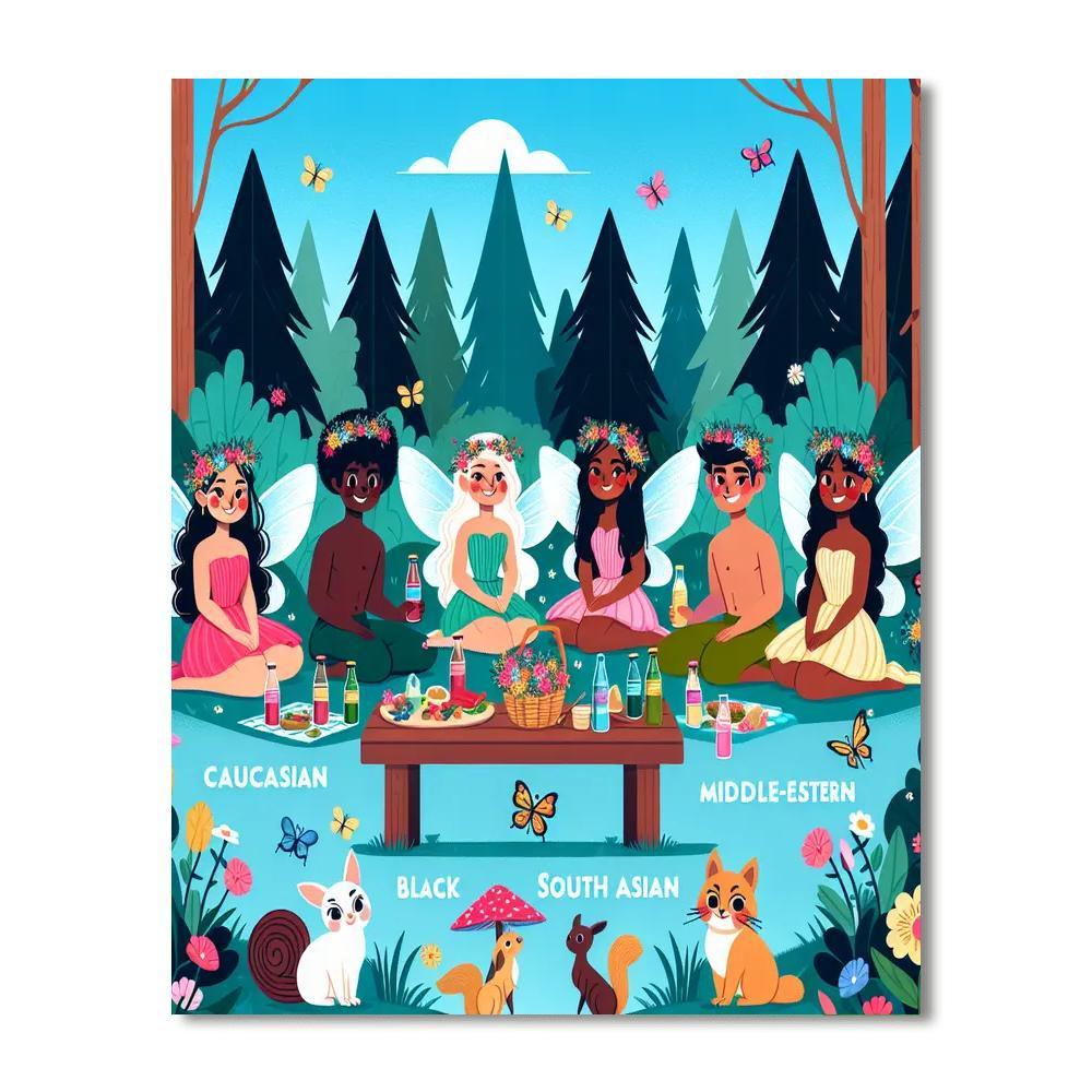 Fairytale Garden Picnic Painting By Numbers Kit