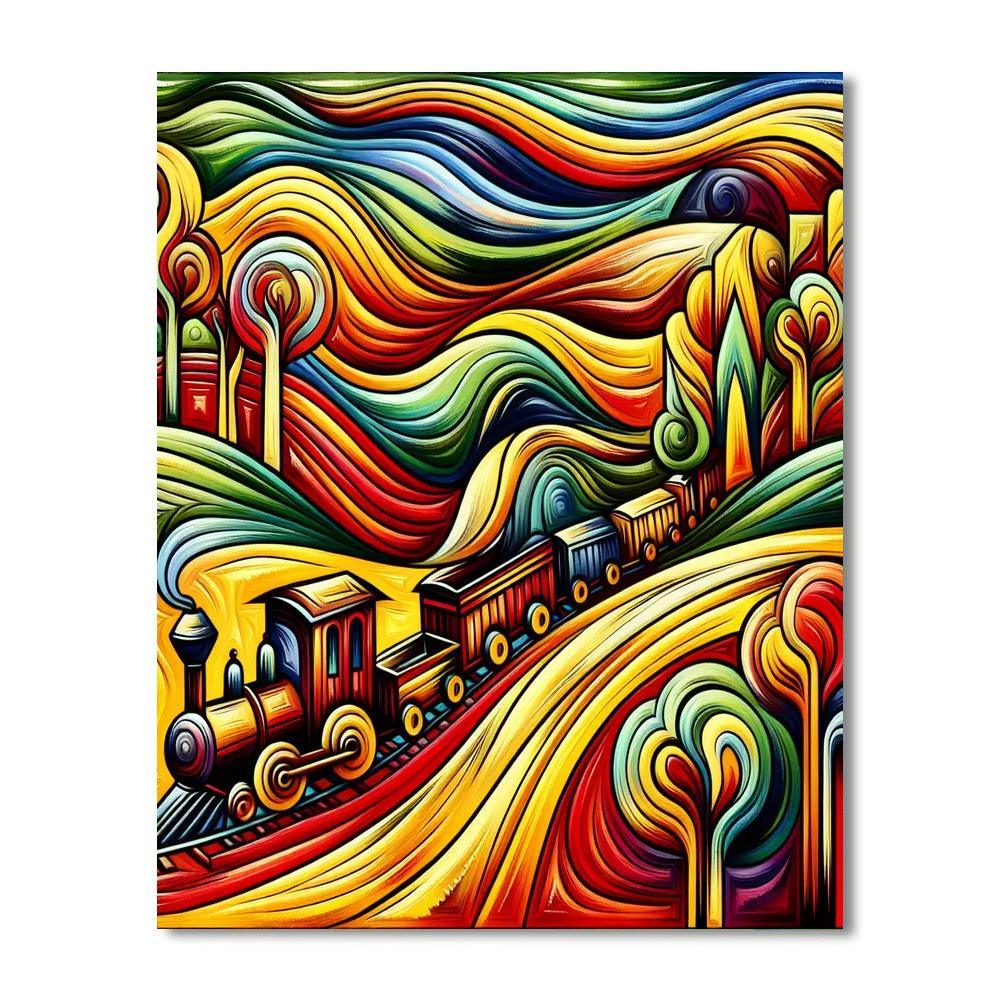 Vintage Toy Train Adventure Paint By Numbers Kits
