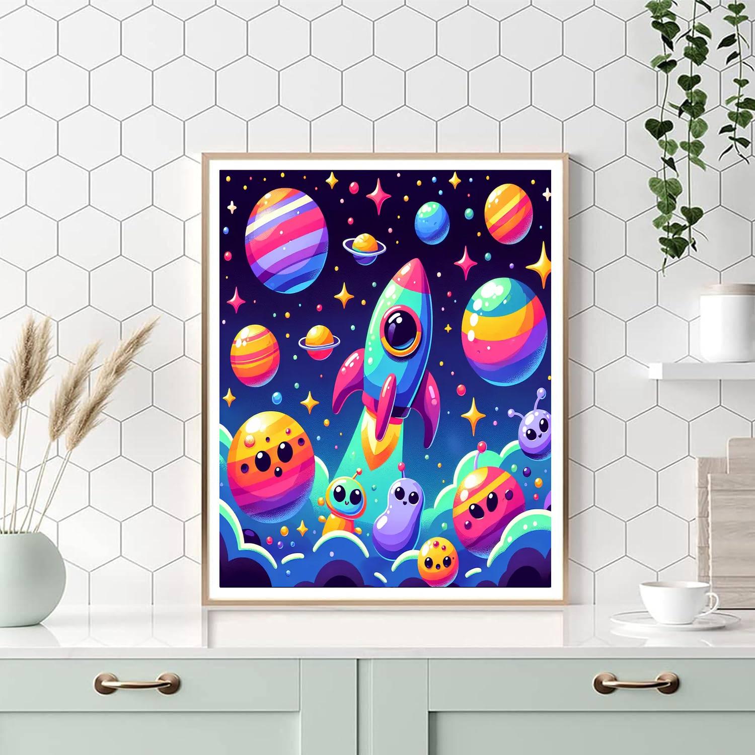 Curious Outer Space Adventure Paint By Color