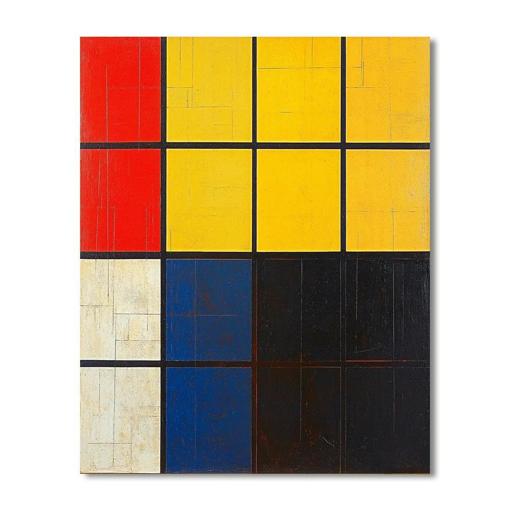 Piet Mondrian Inspired Modern Industrial Abstract  Paint By Numbers Kits