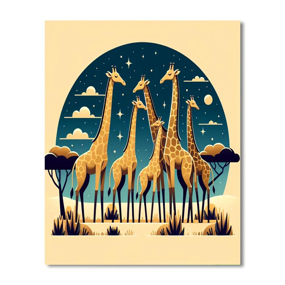 Gigantic Giraffe Gala Number Painting