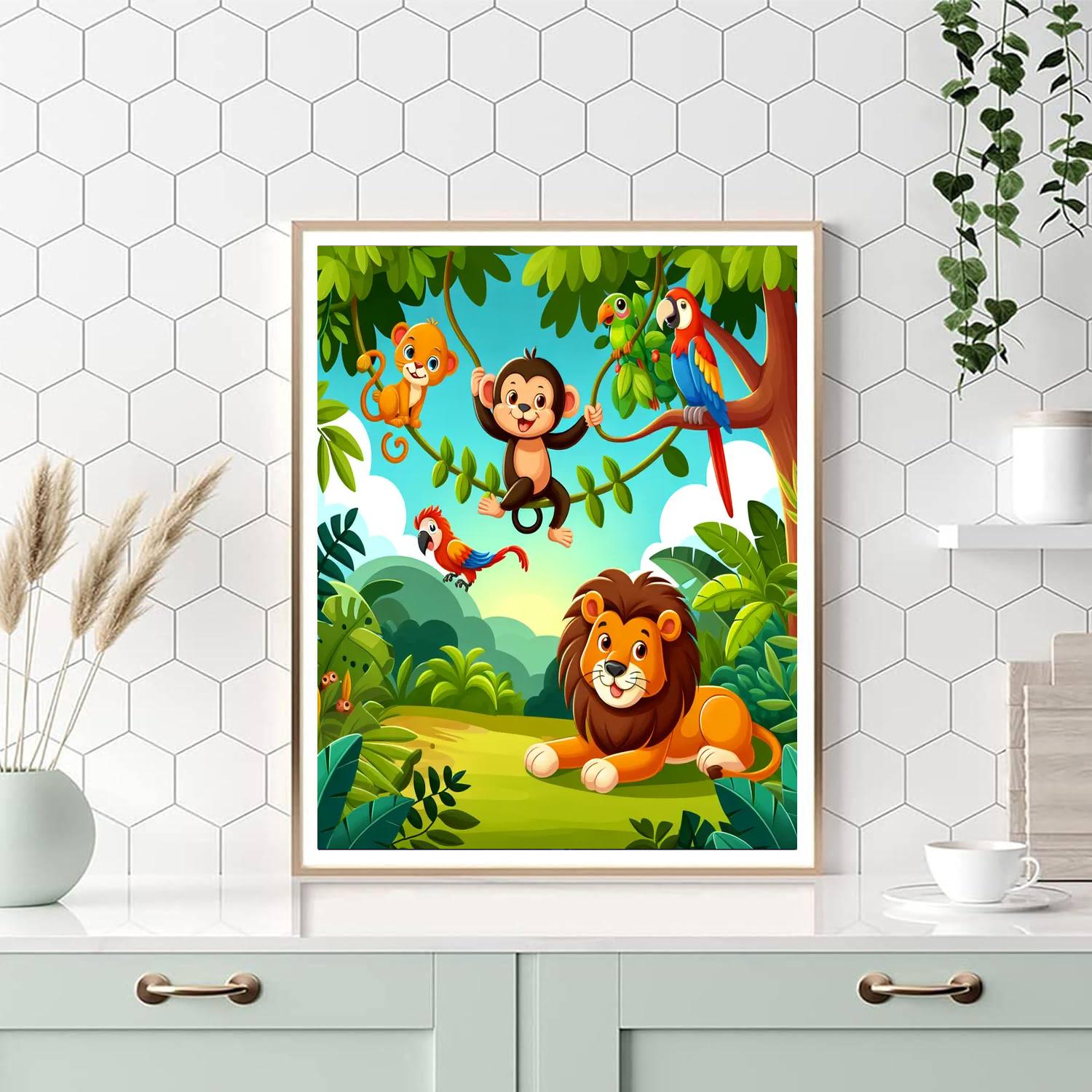 Playful Animal Expedition Numbered Painting Kits