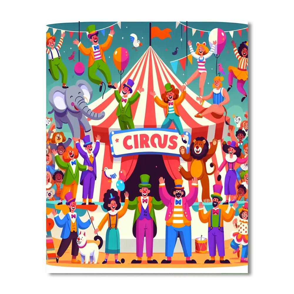 Cheerful Circus Celebration Numbered Painting Kits