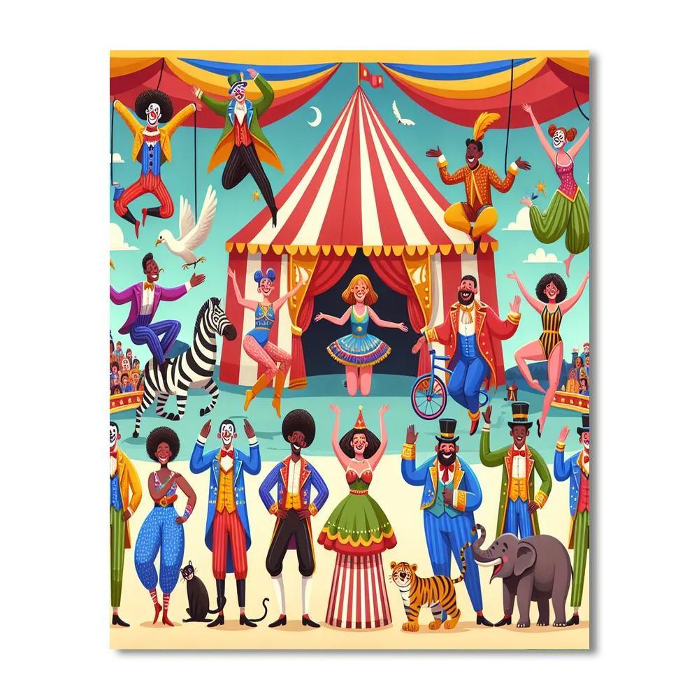 Cheerful Circus Crew Paint By Color