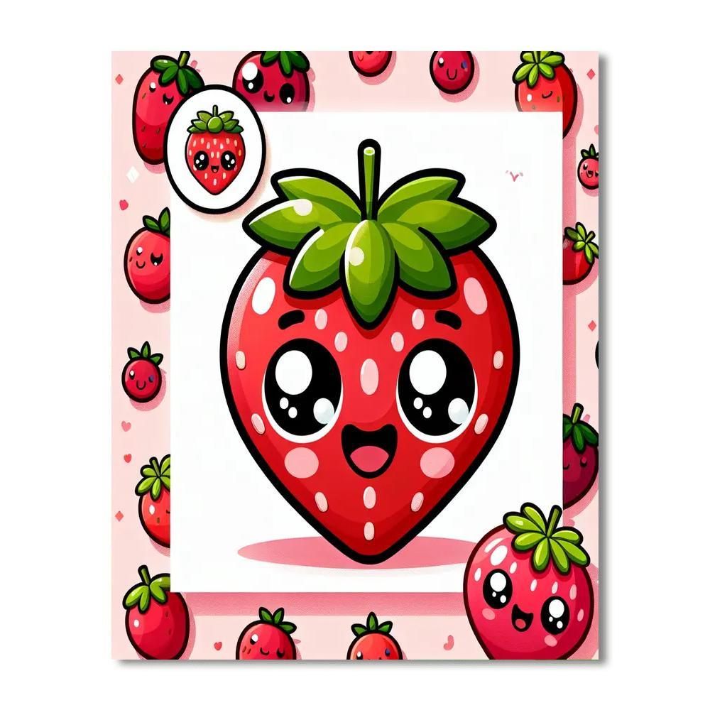 Sweet Strawberry DIY Paint By Numbers