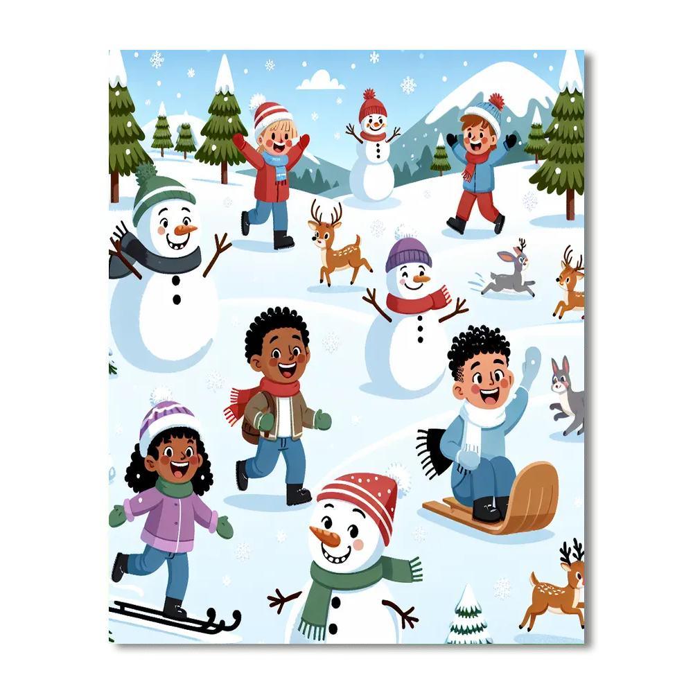 Joyful Snowy Adventures Paint By Number