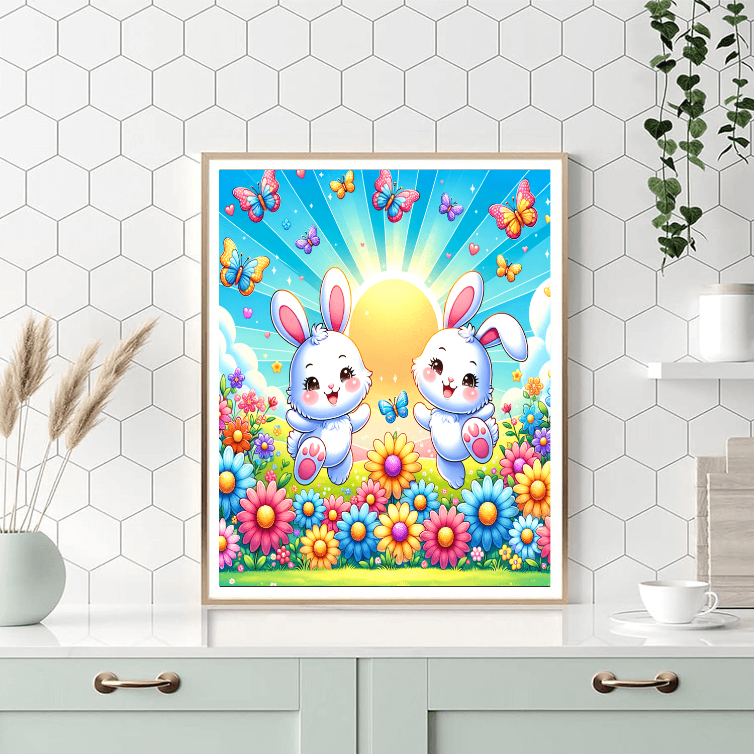 Playful Bunnies DIY Paint By Numbers