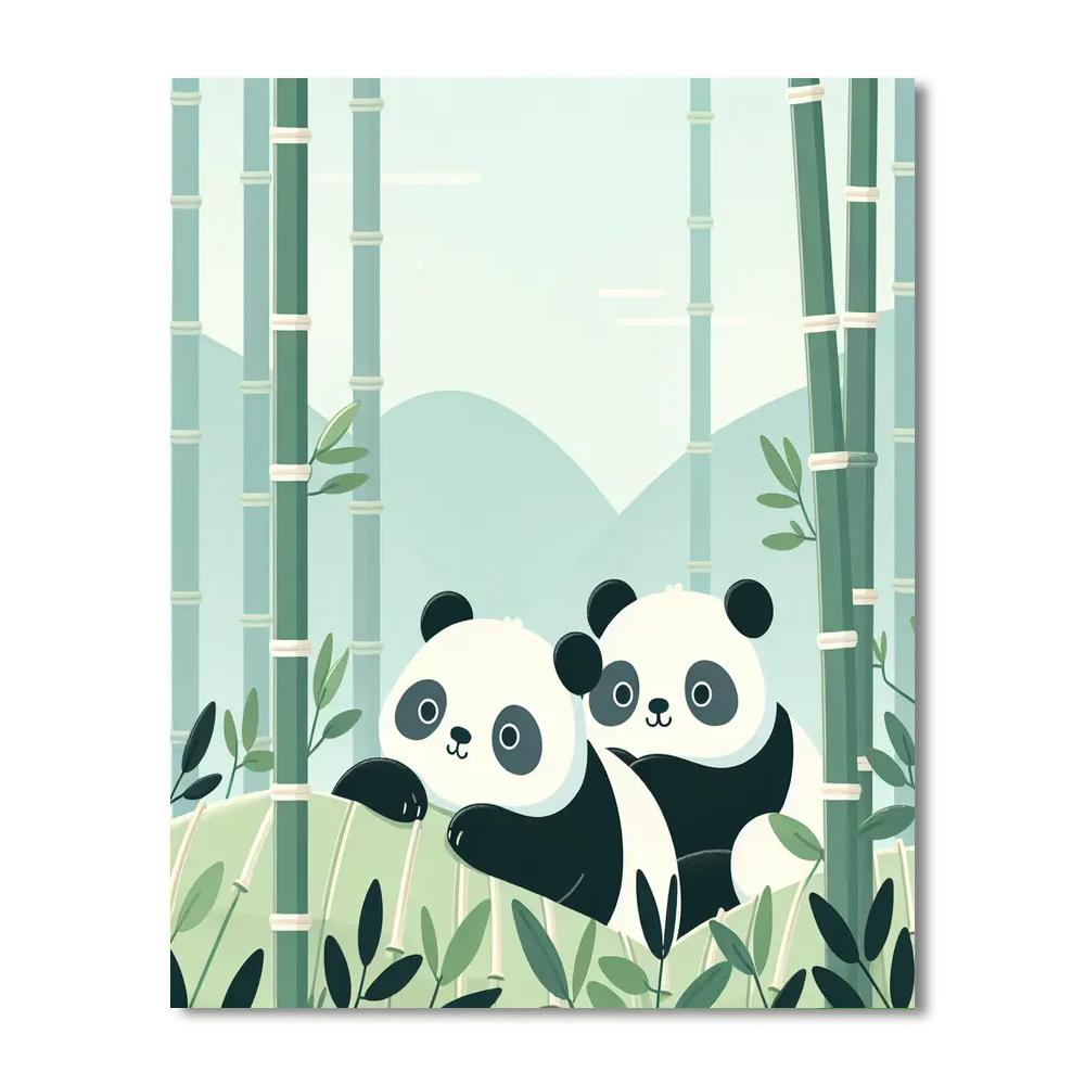 Panda's Peaceful Paradise Painting Number Kit