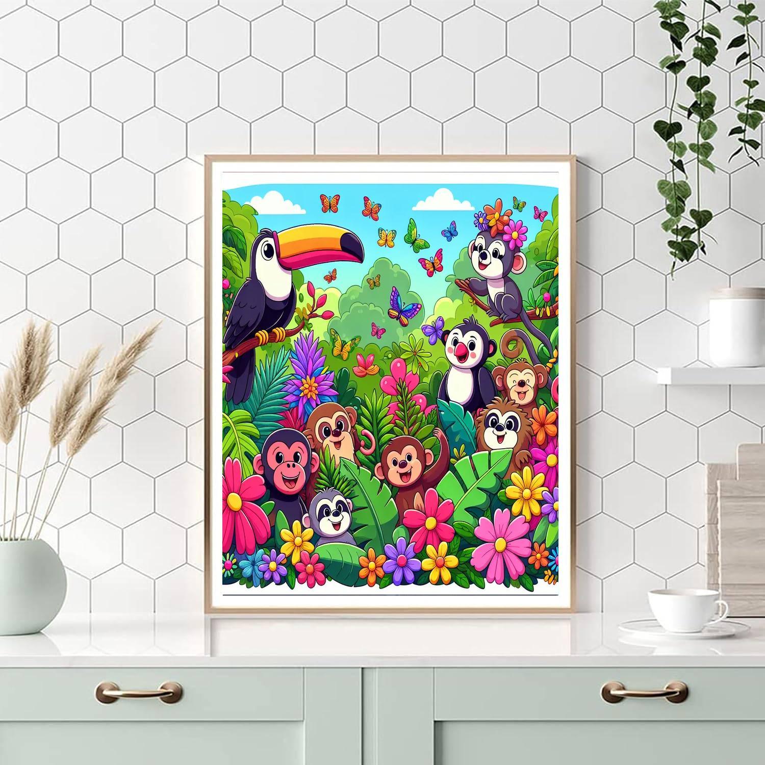Colorful Rainforest Adventure Number Painting