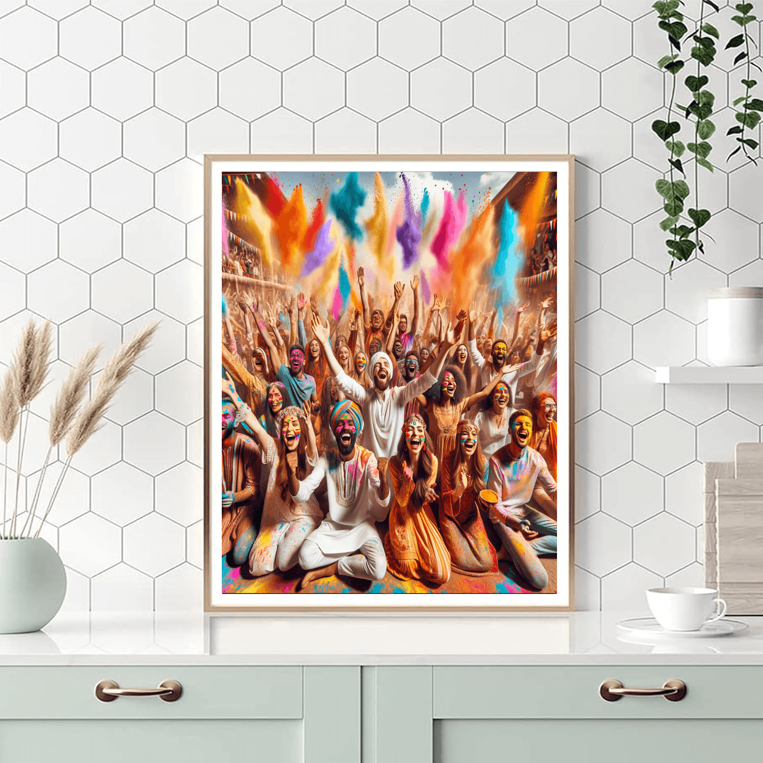 Holi Festival Number Painting