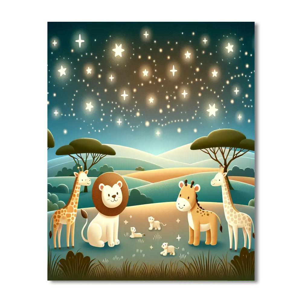 Safari Star Gazing Paint By Numbers Art