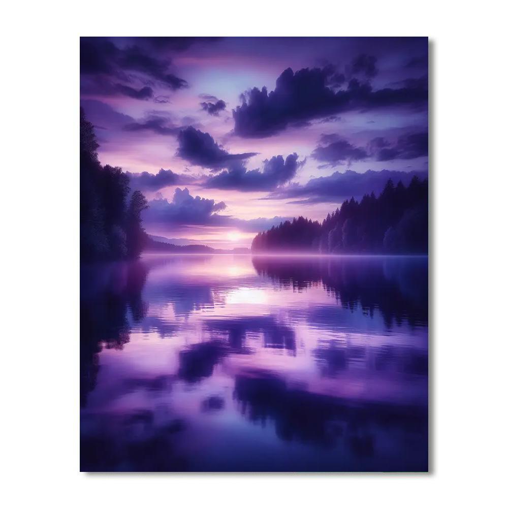 Serene Lakeside Evening DIY Paint By Numbers