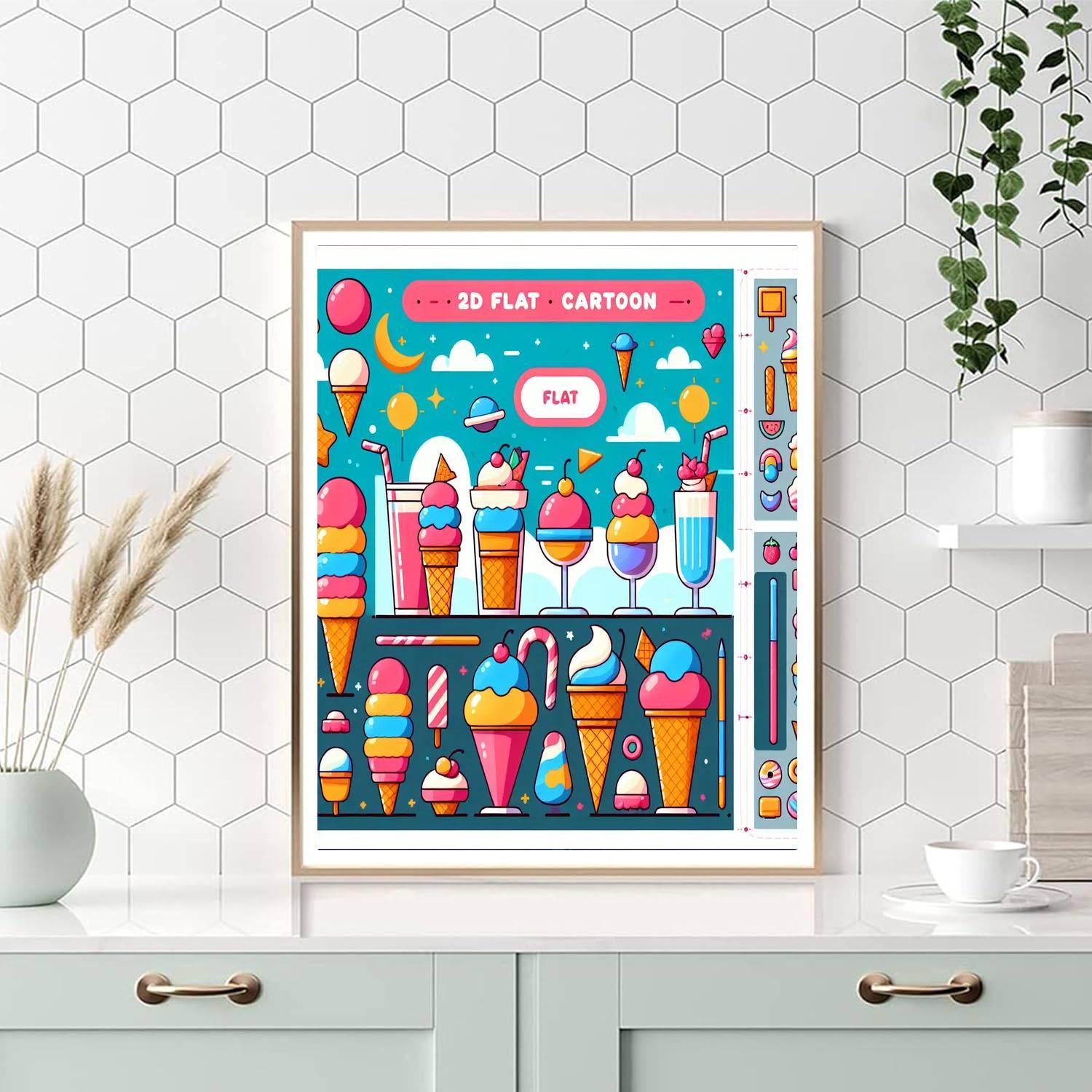 Sweet Ice Cream Party Numbered Painting Kits
