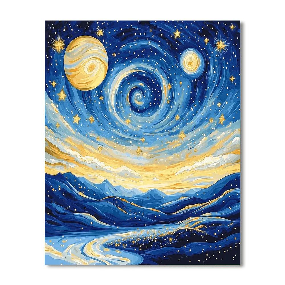Vincent Van Gogh Inspired Celestial Symphony In Space  Paint By Numbers