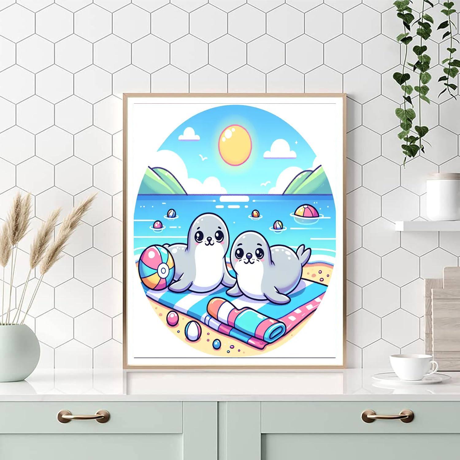 Sassy Seals Paint By Numbers Art