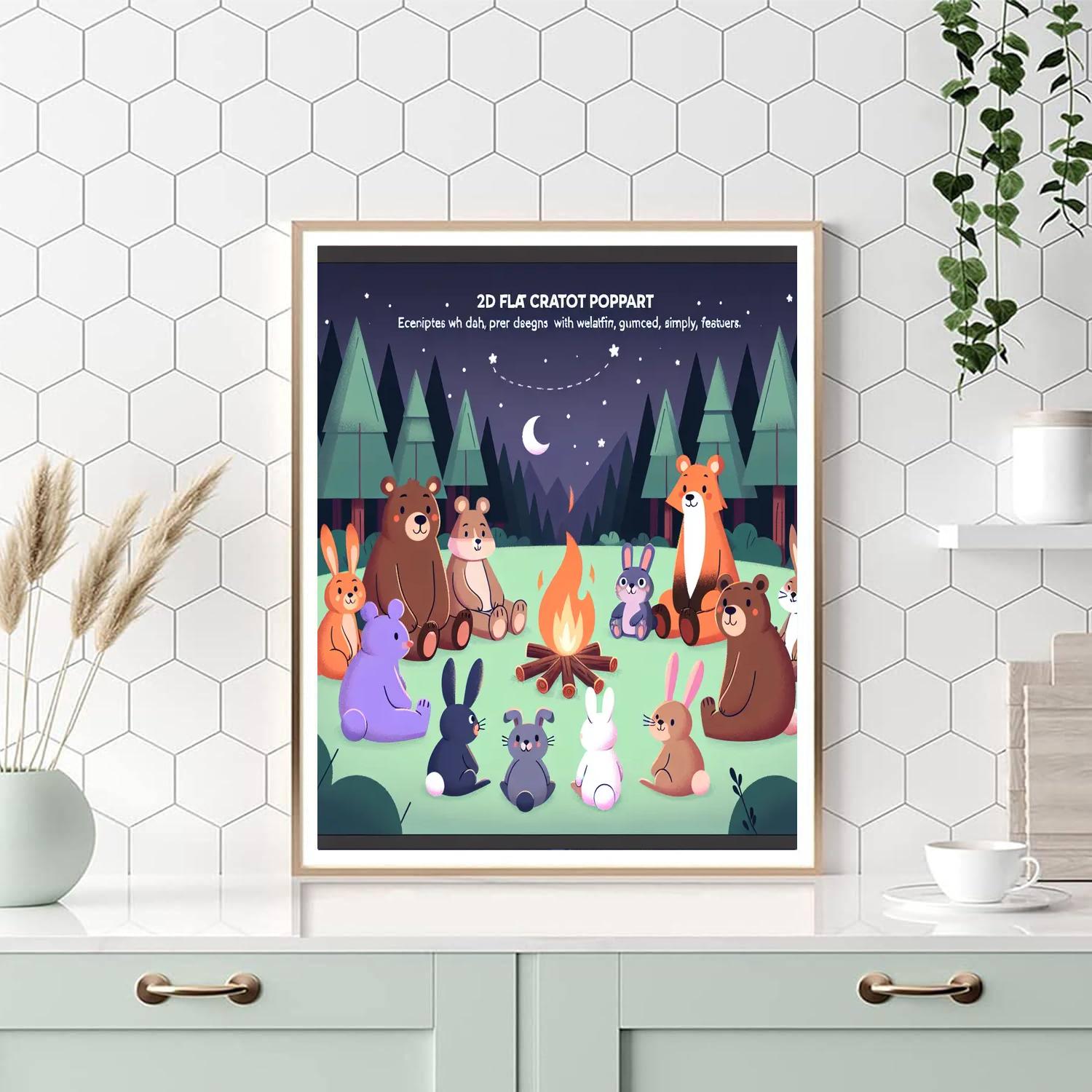 Cheerful Camper Critters Painting By Numbers Kit
