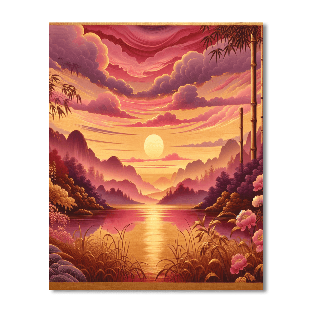 Mystic Eastern Sunrise Number Painting