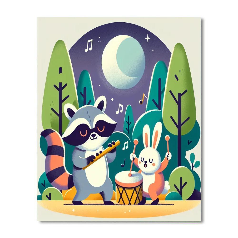 Forest Animal Orchestra Painting By Numbers Kit