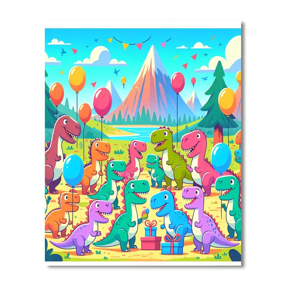 Dino Fun Fest Painting Number Kit