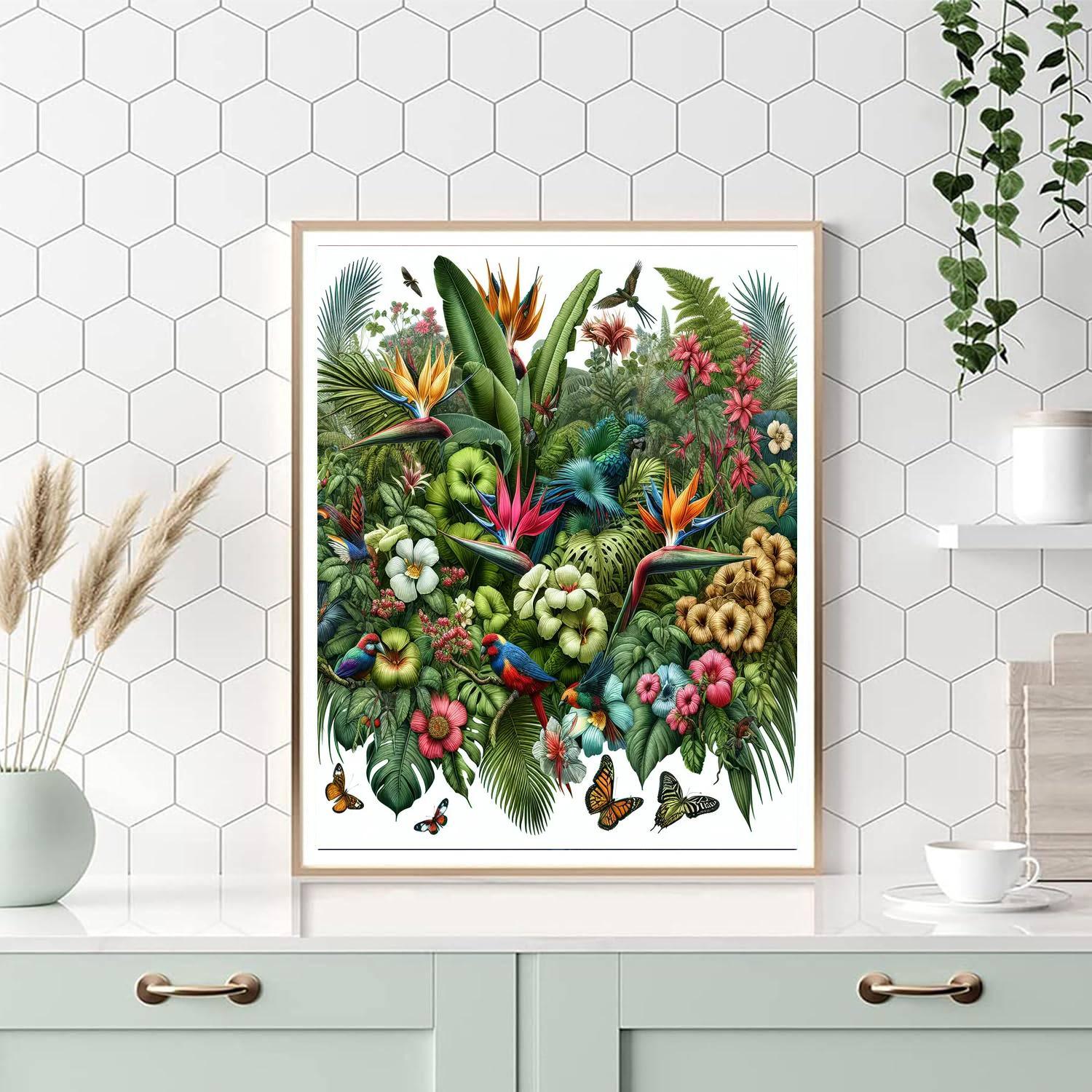 Vibrant Jungle Oasis Painting By Numbers Kit
