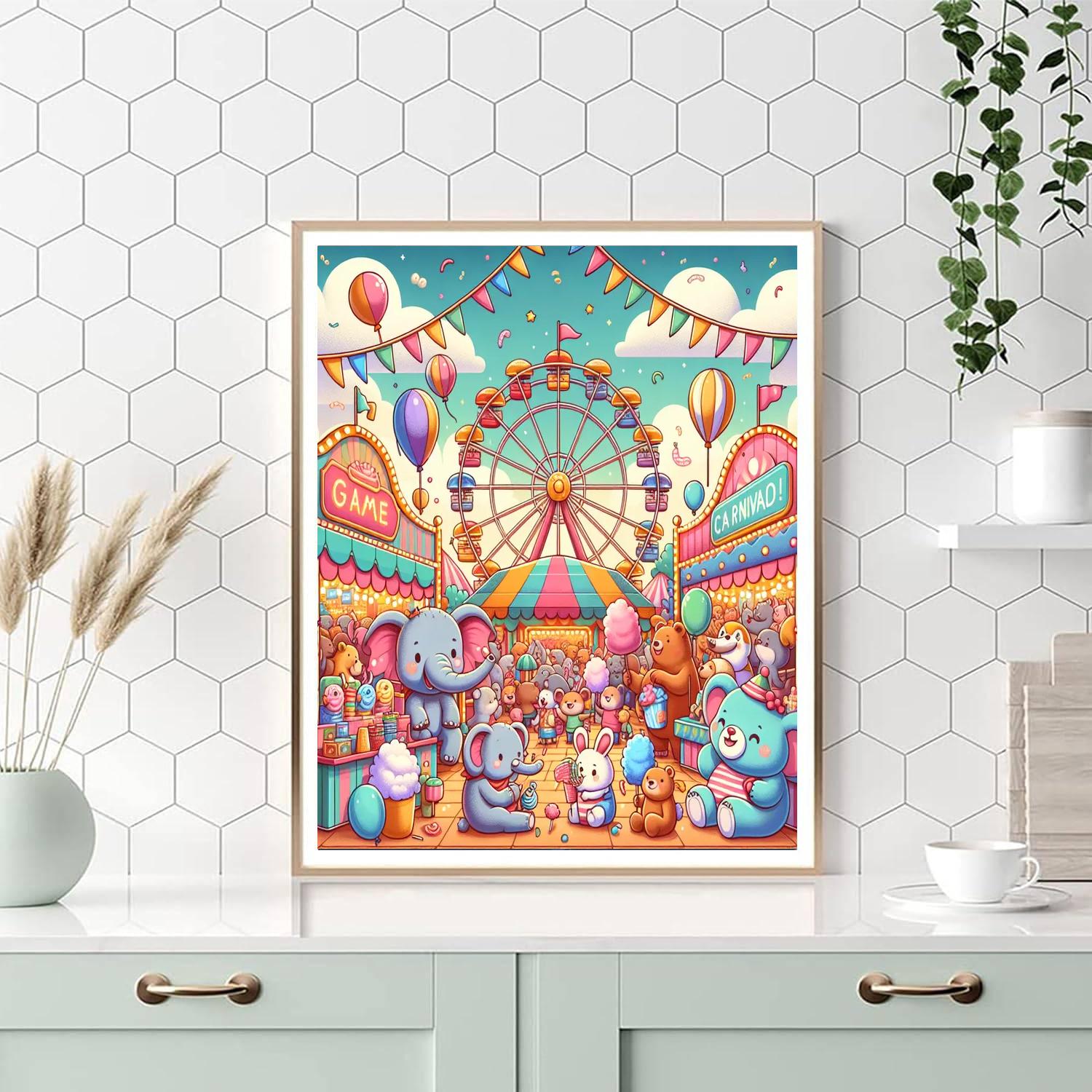 Joyful Animal Carnival Paint By Numbers