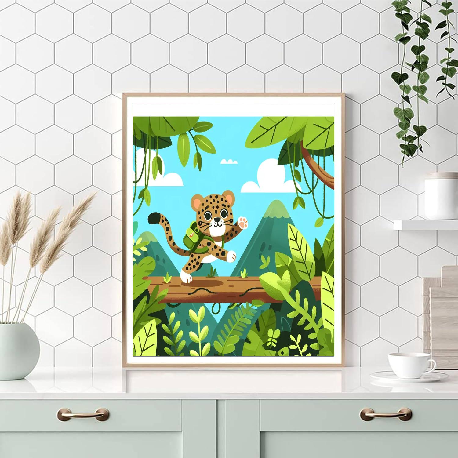 Jungle Explorer Leopard Number Painting