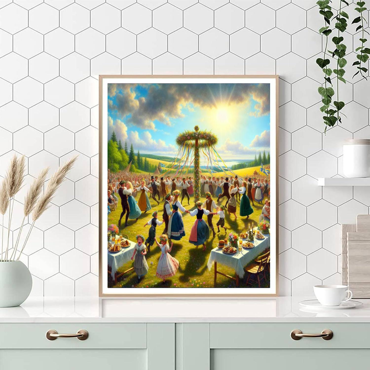 Midsummer Night Festival - Sweden Painting Number Kit