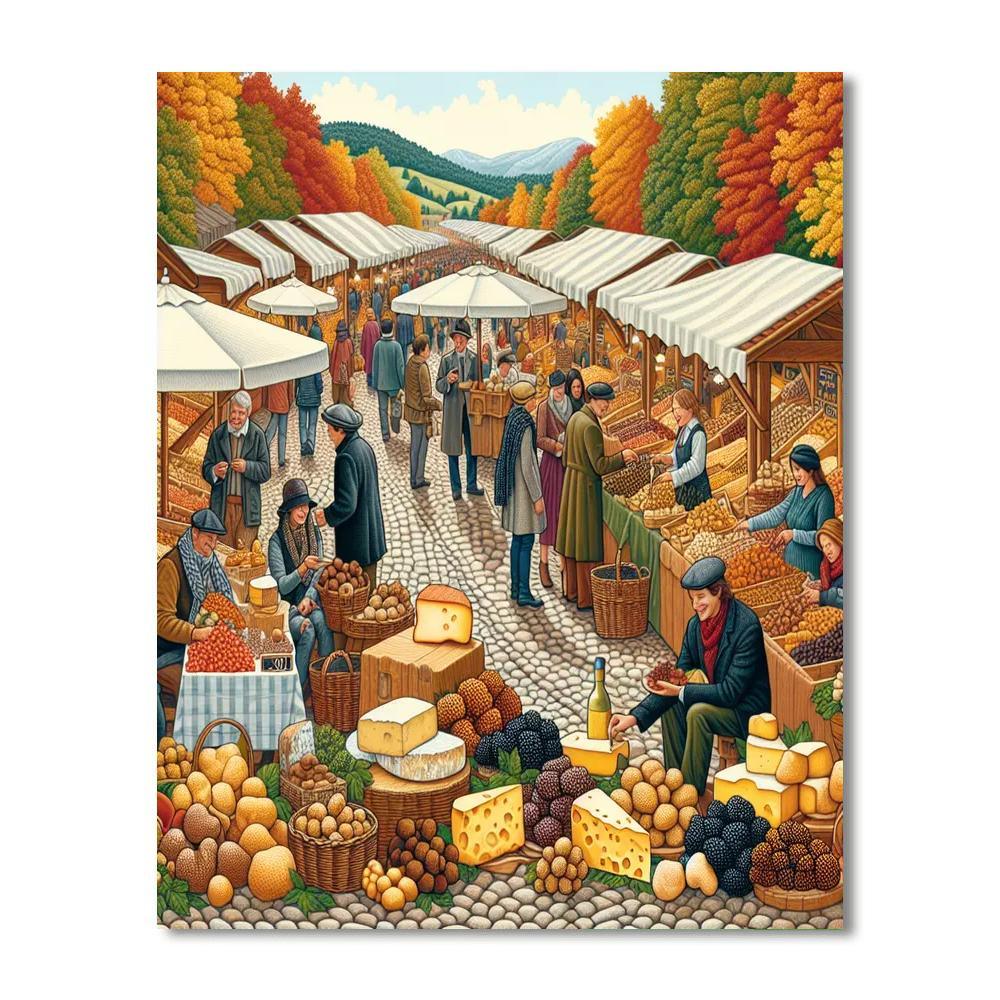 Alba White Truffle Fair - Italy Numbered Painting Kits
