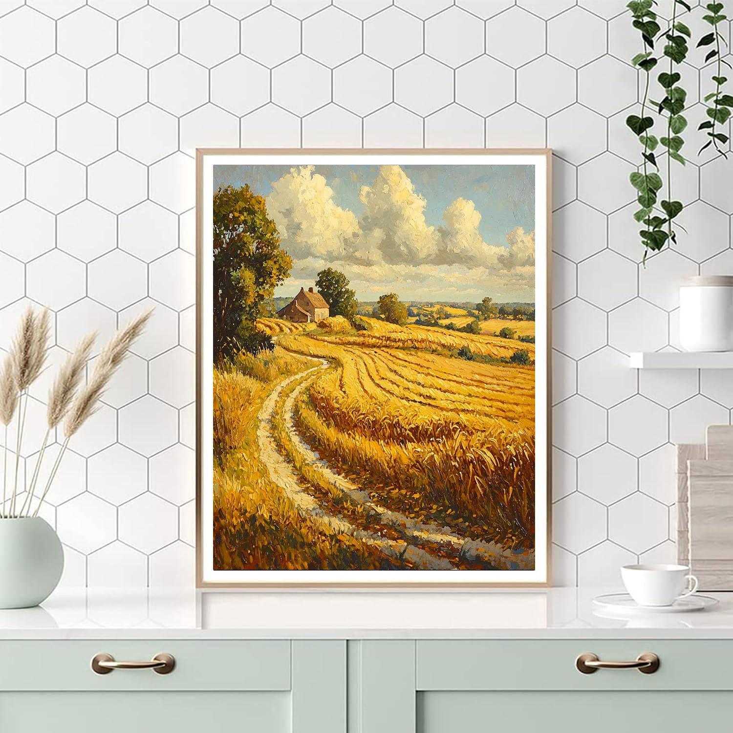 Jean-François Millet Inspired Golden Harvest Reverie  Paint By Color