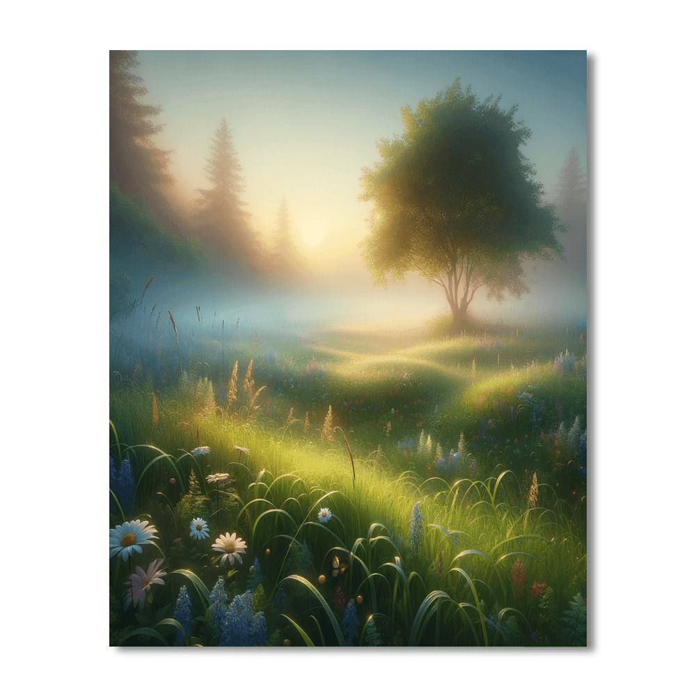 Morning Meadow Mist DIY Paint By Numbers